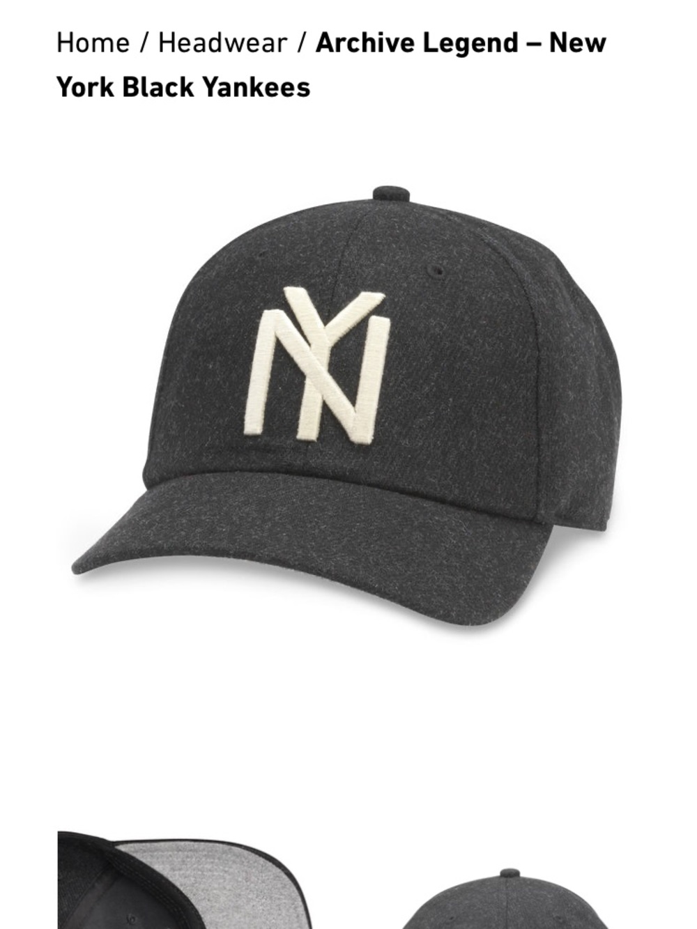 American Needle Baseball Hat with New York Black Yankees Leagues Logo